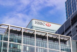 HSBC bank branch signage in London